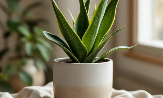 Sansevieria lengua de suegra en cerámica artesanal - Habibi Plantitas