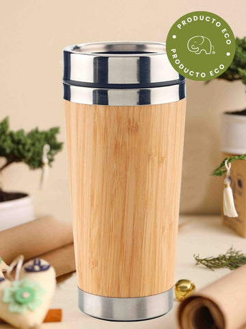• Mug Metálico con Bamboo Natural