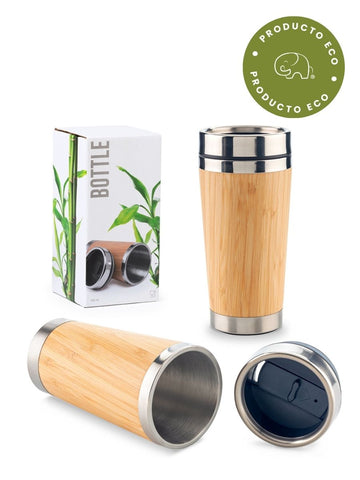 • Mug Metálico con Bamboo Natural