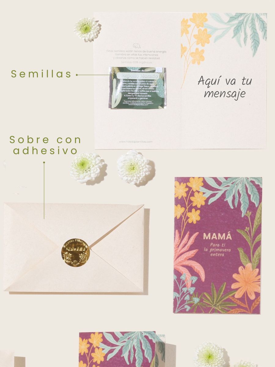 Tarjeta de Regalo Mamá con Semillas
