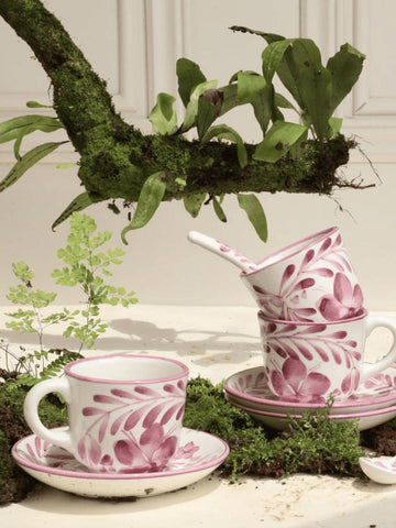 Handmade Ceramic Coffee Set. 12 Pieces | Includes 4 Cups, 4 Saucers, 4 Spoons