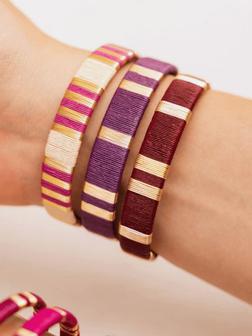 Handwoven Colombian Bracelet | Indigenous Artisan Jewelry | Gold Wire & Natural Fiber Bangle | Boho Chic Cuff | Ethical Gift for Her