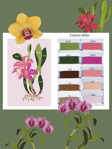 Punch Needle Orchid Fiber Art | Wayuu Textile Wall Decor | Framed Botanical Art | Cattleya Flower Wall Hanging | Gift for Plant Lover