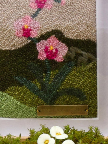 Punch Needle Orchid Fiber Art | Wayuu Textile Wall Decor | Framed Botanical Art | Phalaenopsis Flower Wall Hanging | Gift for Plant Lover