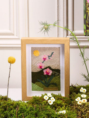Punch Needle Orchid Fiber Art | Wayuu Textile Wall Decor | Framed Botanical Art | Phalaenopsis Flower Wall Hanging | Gift for Plant Lover