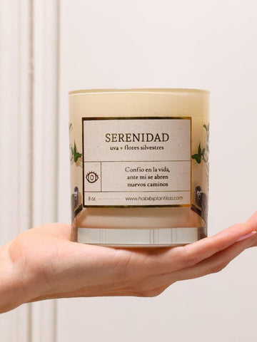 Serenity Intention Candle | Grape & Wildflowers Scented Candle | Mindfulness Self Care Ritual Gift | Calming Meditation Candle
