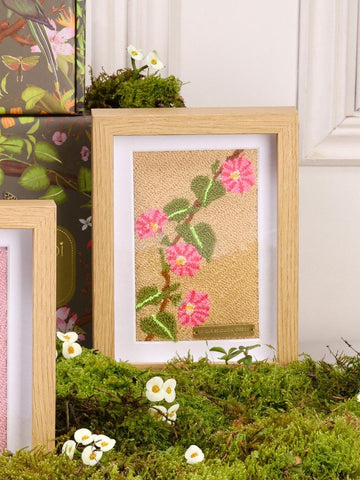 Punch Needle Orchid Fiber Art | Wayuu Textile Wall Decor | Framed Botanical Art | Ipomoea Flower Wall Hanging | Gift for Plant Lover
