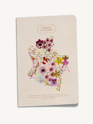 Cuaderno Orquídeas De Colombia Beige