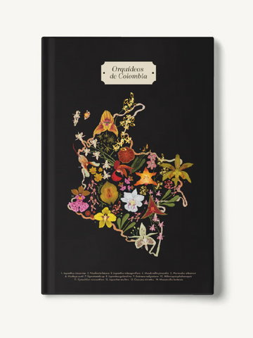 Cuaderno Pasta Dura Mapa Orquídeas de Colombia