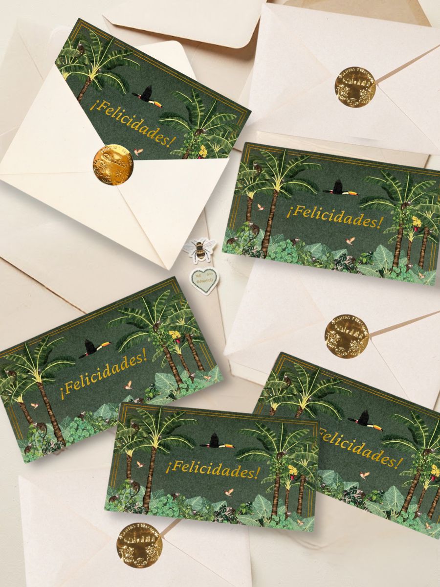 Set x5 Tarjetas de Regalo Felicidades con Semillas