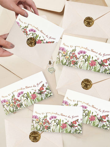 Set x5 Tarjetas de Regalo Jardín de Flores con Semillas