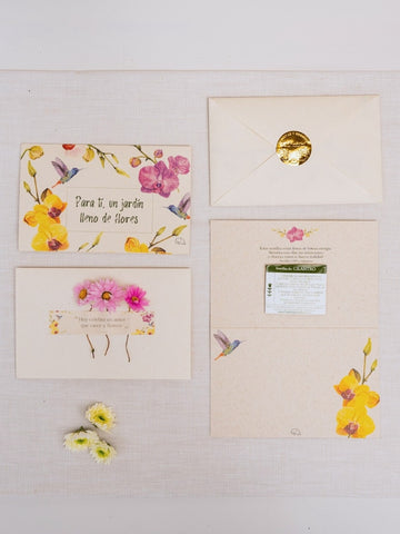 Tarjeta de Regalo Jardin de Flores con Semillas