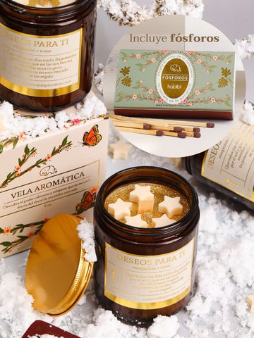 Kit Vela Golden Stars + Fósforos