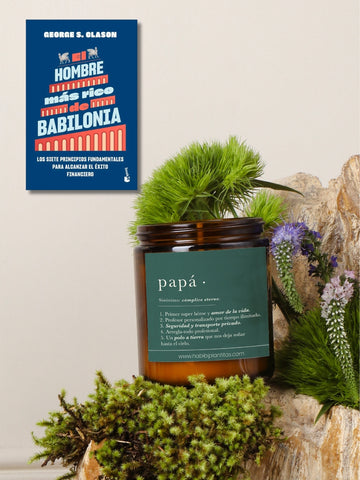 Vela Papá con Libro (El Hombre Más Rico de Babilonia)